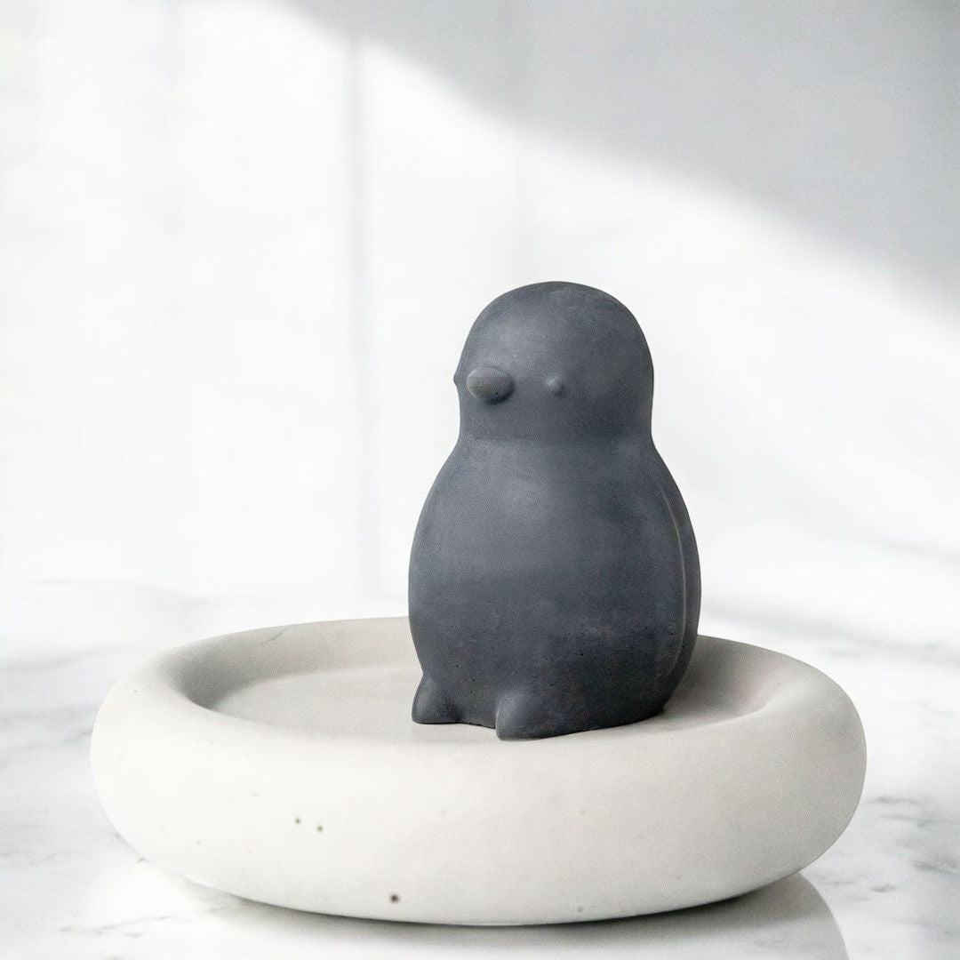 Pinguin fidus betonfigur anthrazit